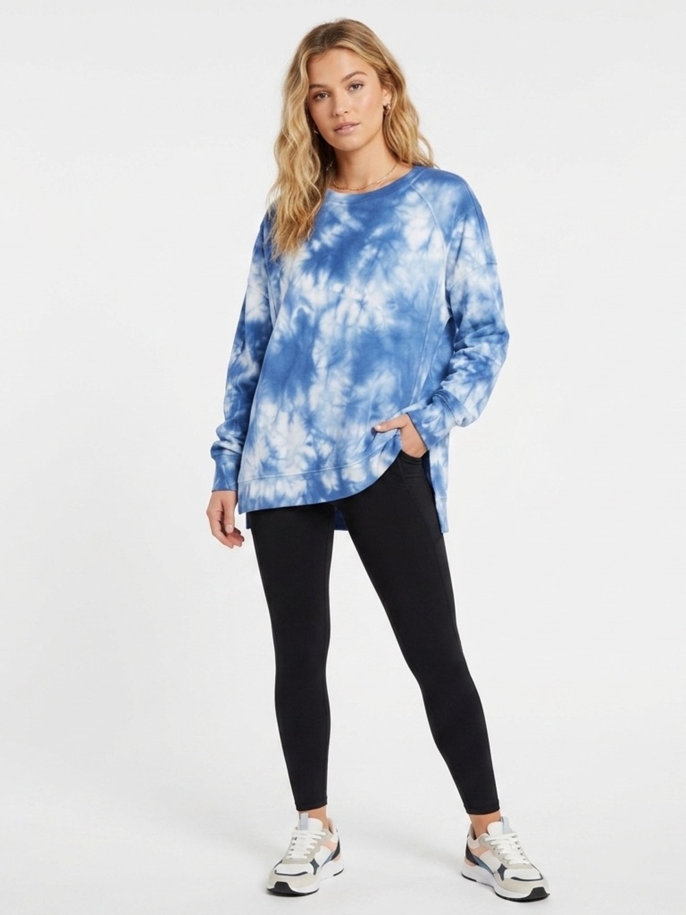 Sweaty Betty Light Blue Tie-Dye Pullover Sweatshirt Women’s Small